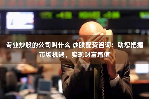 专业炒股的公司叫什么 炒股配资咨询：助您把握市场机遇，实现财富增值